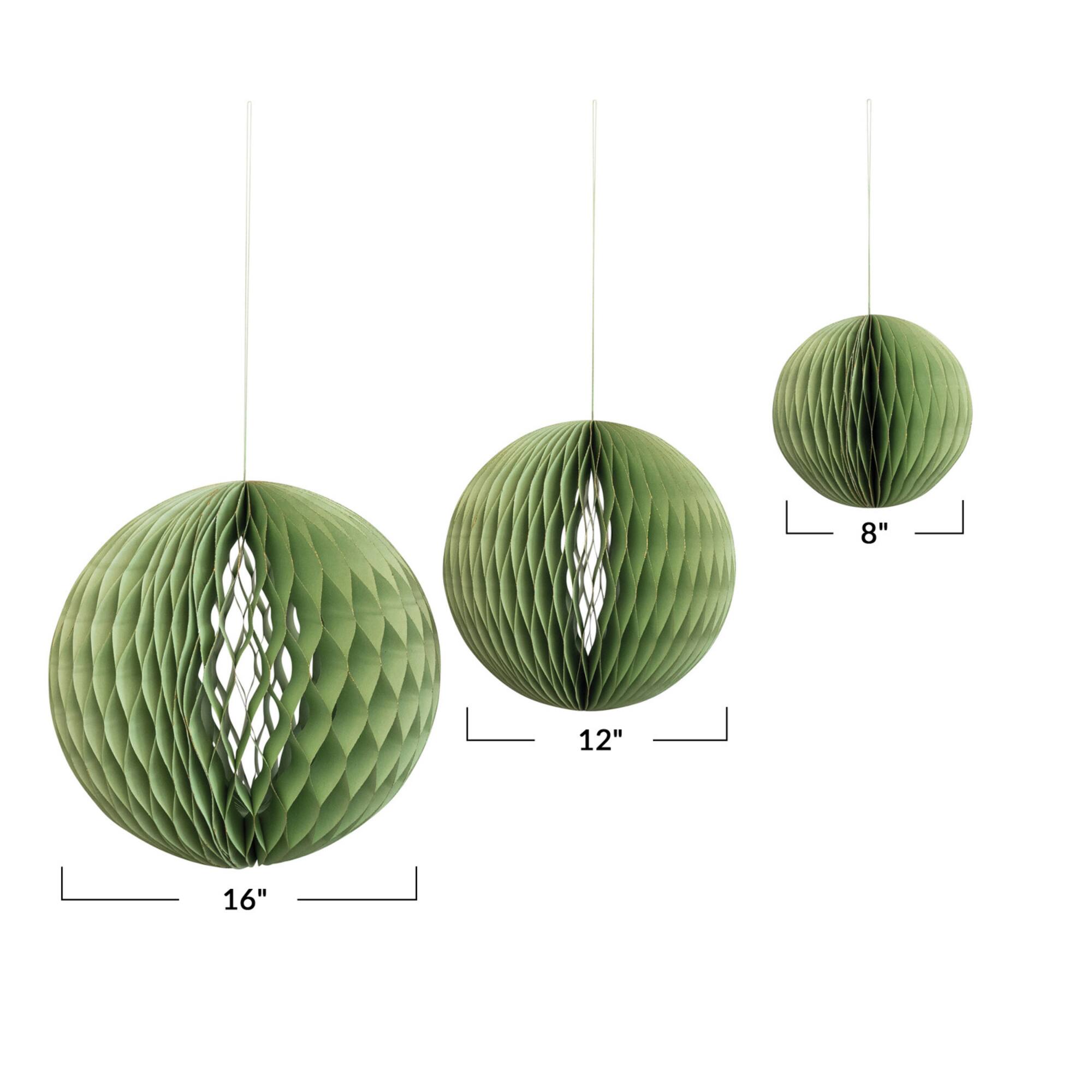 Hello Honey® 3ct. Honeycomb Paper Ball Ornaments